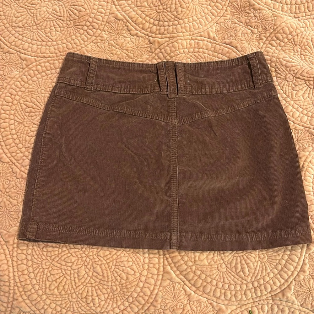Free People - dark brown corduroy mini skirt - Picture 2 of 5